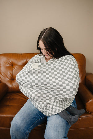 Light Green Checkered Bamboo Multi-Use Cover