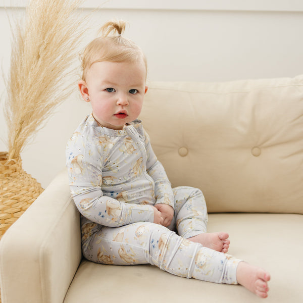 Bunny Blossoms Bamboo Zippy Pajamas