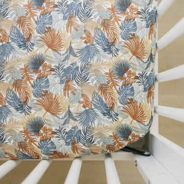 Paradise Palms Muslin Crib Sheet - MOOGCO Baby