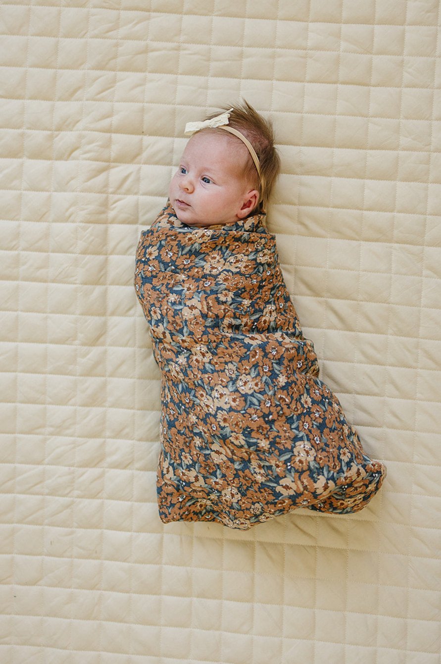 Venetian Floral Muslin Swaddle Blanket - MOOGCO Baby