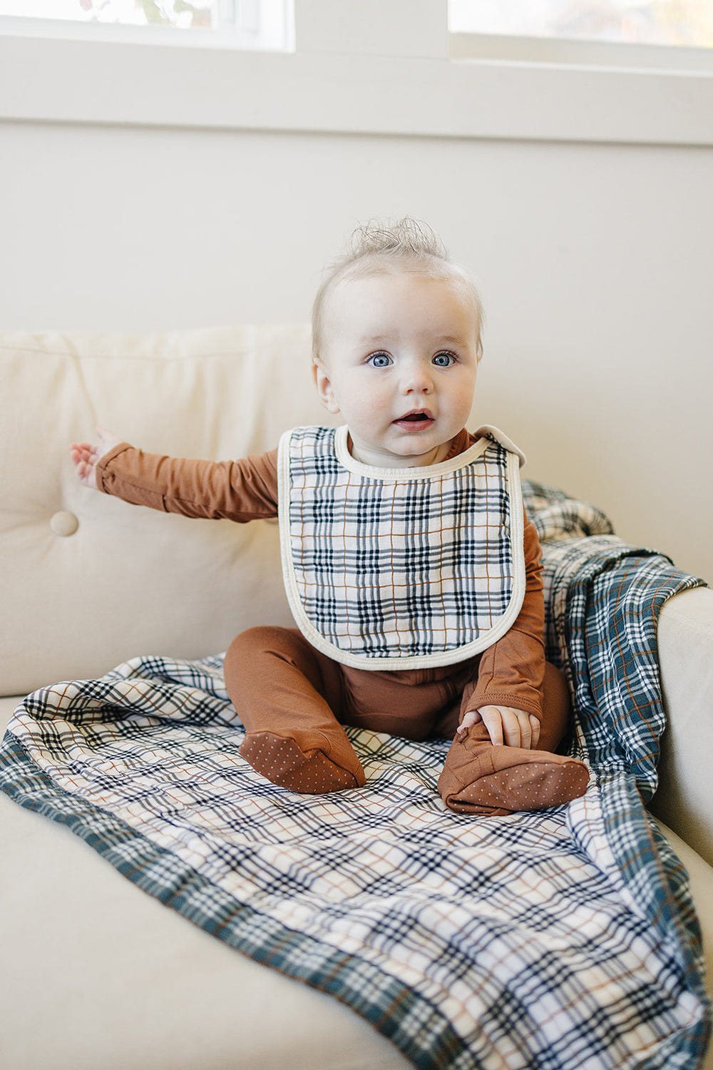 Vintage Plaid Classic Muslin Bib - MOOGCO Baby