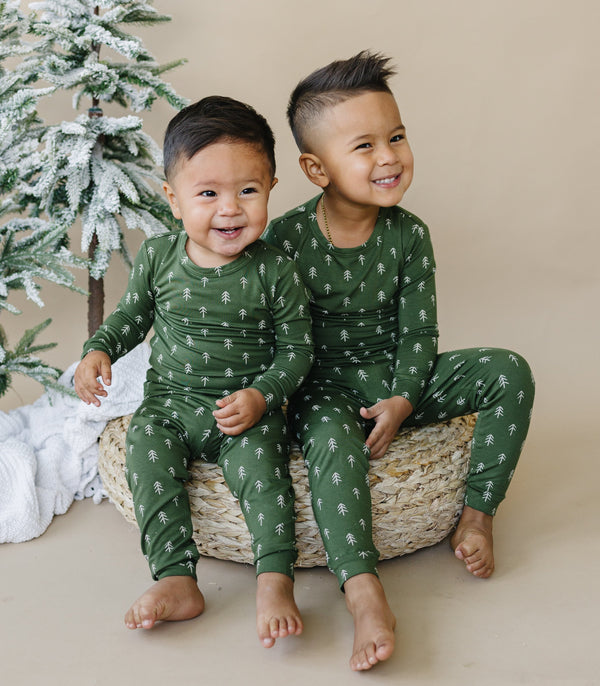Christmas Tree Bamboo Pajamas - 2pc Set