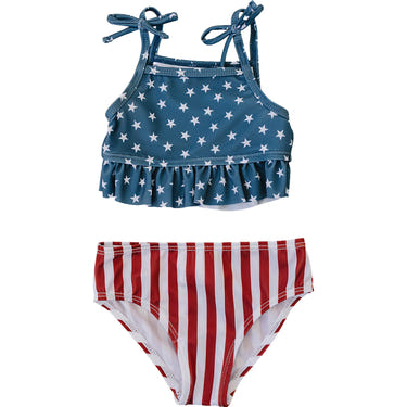 Stars and Stripes Bikini Set for babies, perfect for summer fun and playtime in the sun.