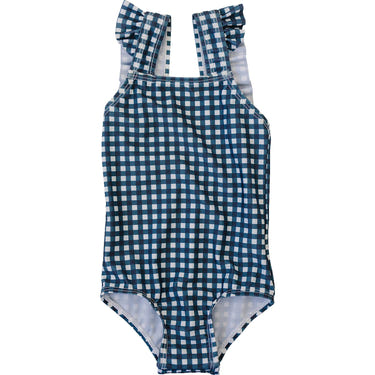 Navy gingham one-piece for babies, perfect for playtime and comfort in toys & entertainment.