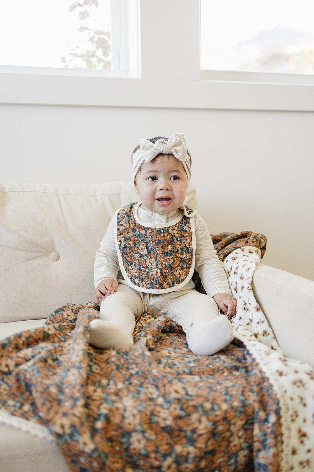 Venetian Floral Classic Muslin Bib - MOOGCO Baby