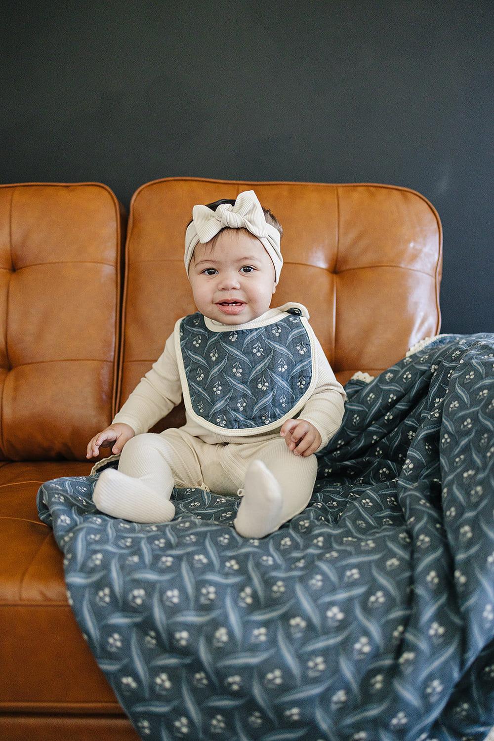 Navy Berry Classic Muslin Bib - MOOGCO Baby