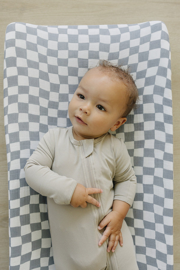 Oatmeal Bamboo Footed Zipper - MOOGCO Baby