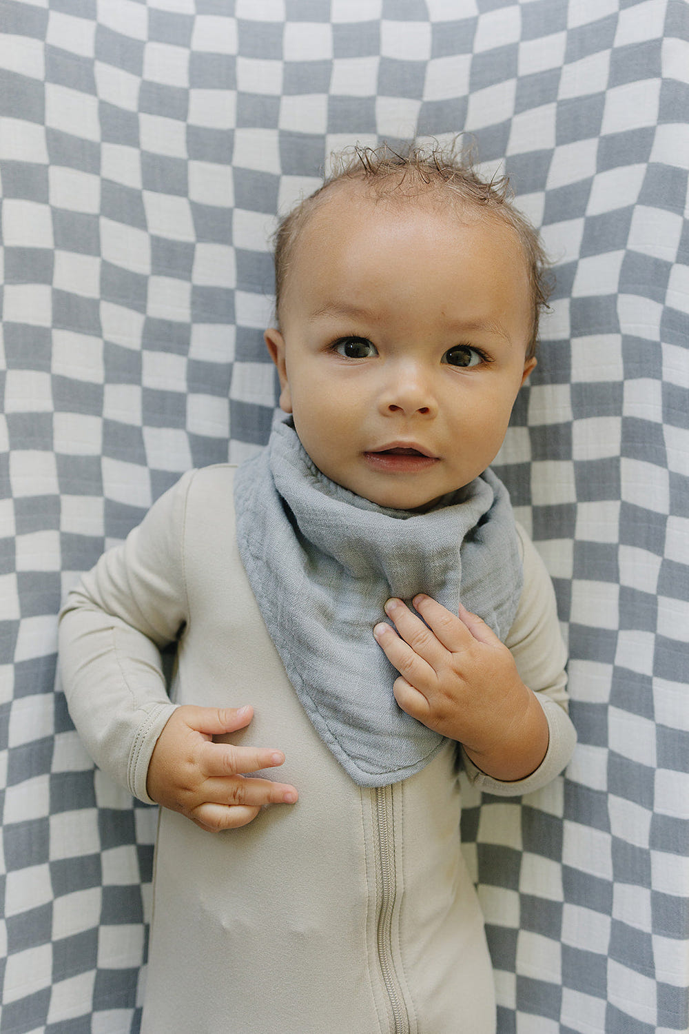 Dusty Blue Muslin Bib - MOOGCO Baby