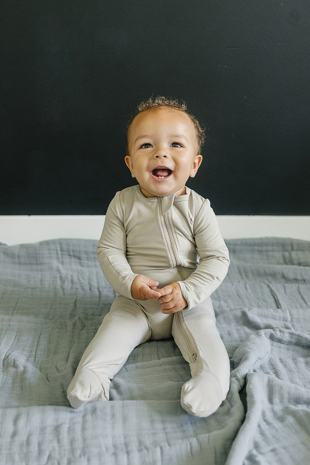 Dusty Blue Muslin Quilt - MOOGCO Baby