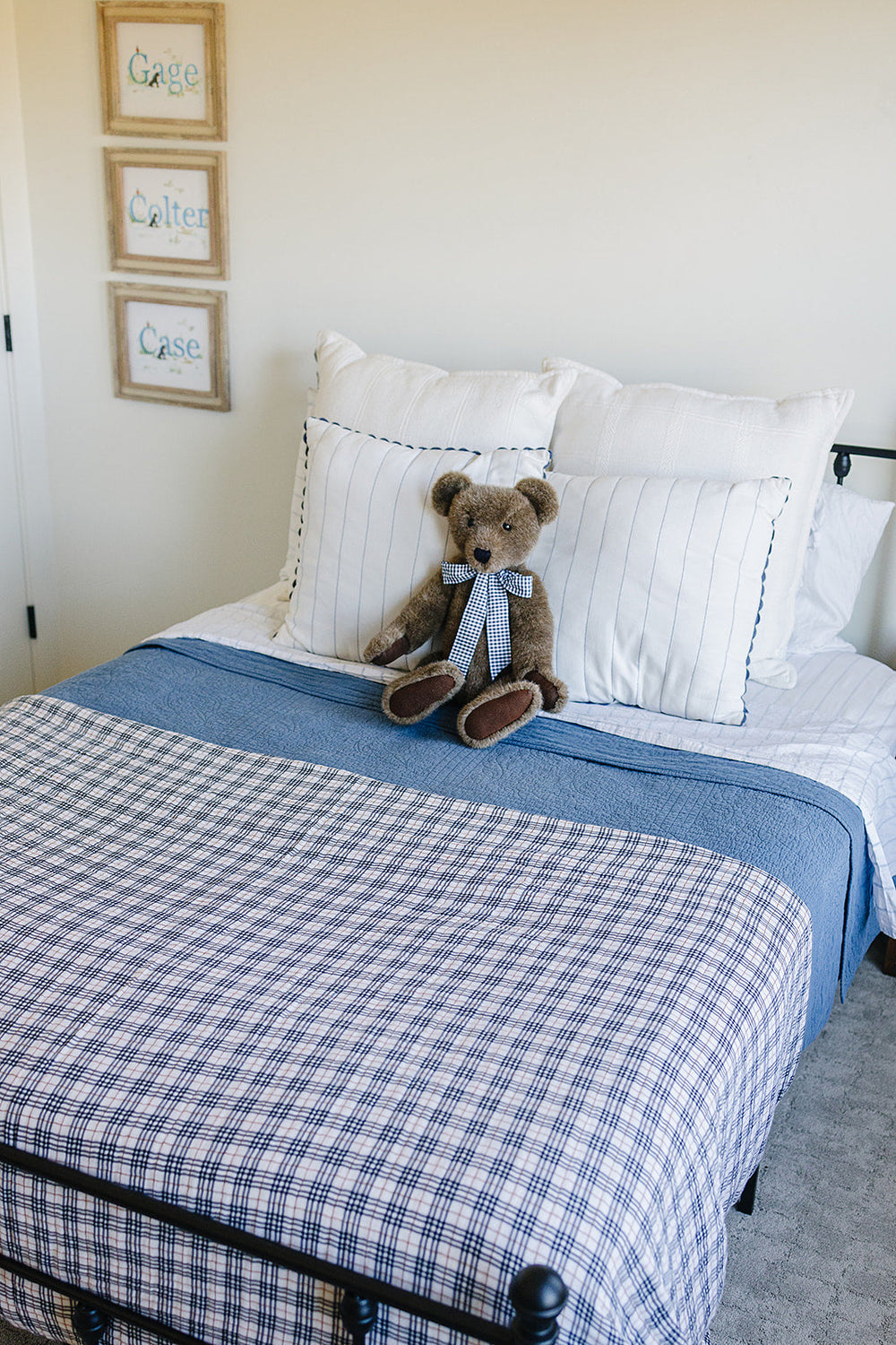 Vintage Plaid + Navy Plaid Twin Muslin Quilt