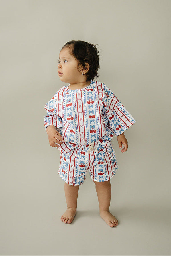 Shorts Set | Cherries & Stripes