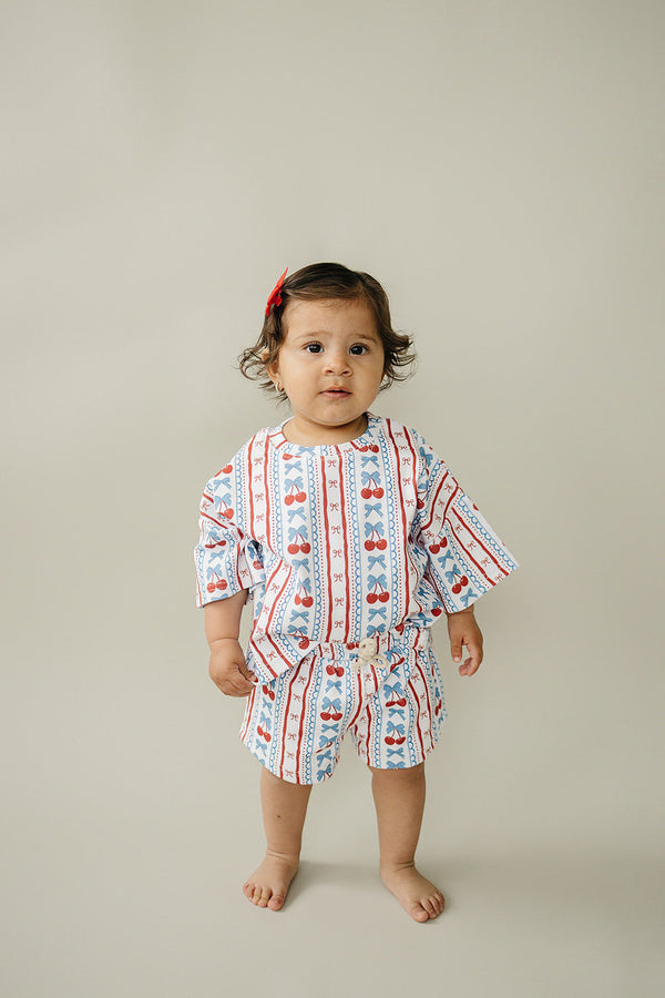 Shorts Set | Cherries & Stripes