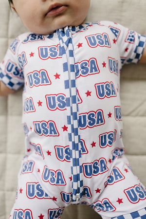 Bamboo Shorty Romper | USA