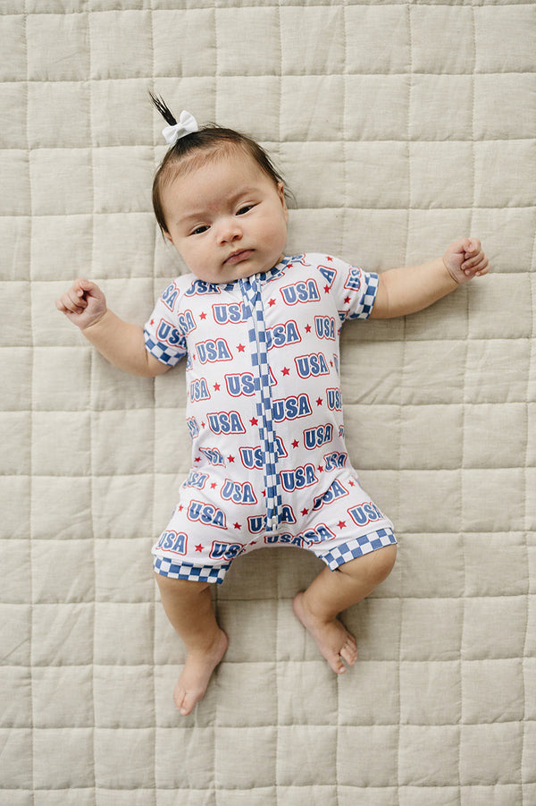 Bamboo Shorty Romper | USA