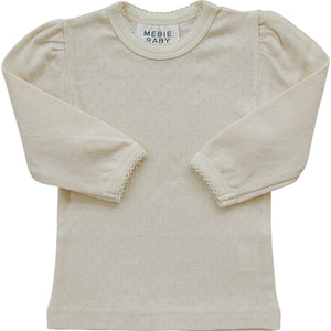 Cream Pointelle Long Sleeve Tee