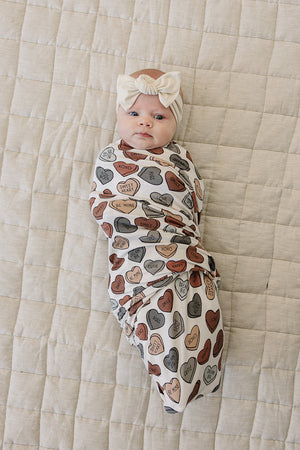 Conversation Hearts Bamboo Stretch Swaddle