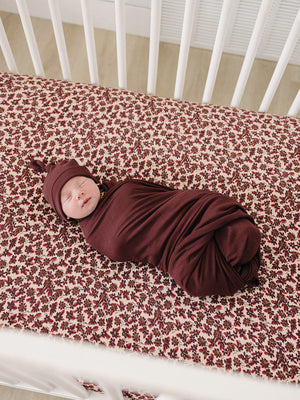 Deep Violet Ribbed Bamboo Newborn Knot Hat
