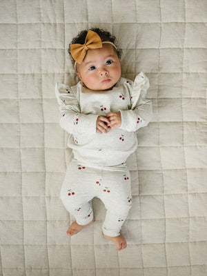 Cherry Ruffle French Terry Set