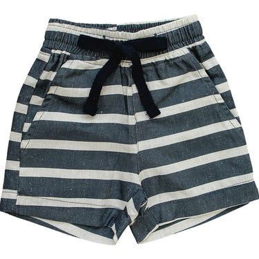 Stripe linen cotton shorts for babies, perfect for warm weather and stylish comfort.
