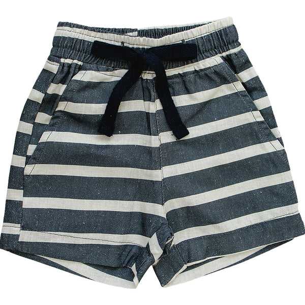Stripe linen cotton shorts for babies, perfect for warm weather and stylish comfort.