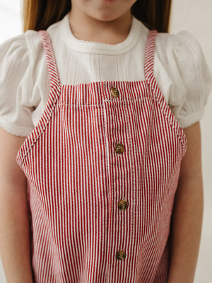 Red Stripe Overalls