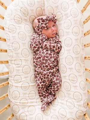 Antique Floral Ribbed Bamboo Layette Set
