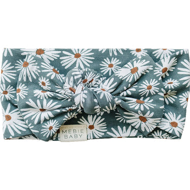 Dark Green Daisy Bamboo Head Wrap - MOOGCO Baby