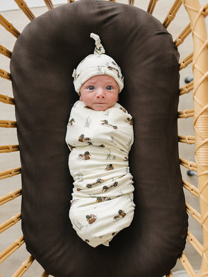 Ducks Ribbed Bamboo Stretch Swaddle