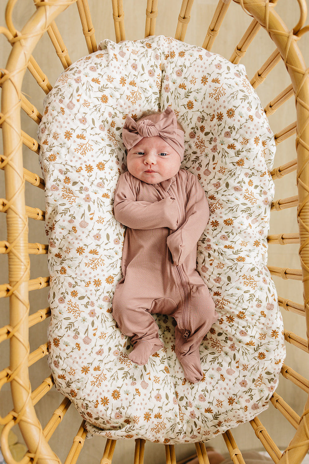 Dusty Rose Bamboo Footed Zipper - MOOGCO Baby