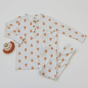 Pumpkin Posie 2pc Bamboo Pajamas for Kids - Sizes Newborn & Up!