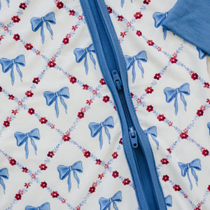 Red White & Bows Bamboo Zippy Pajamas