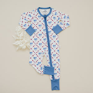 Red White & Bows Bamboo Zippy Pajamas