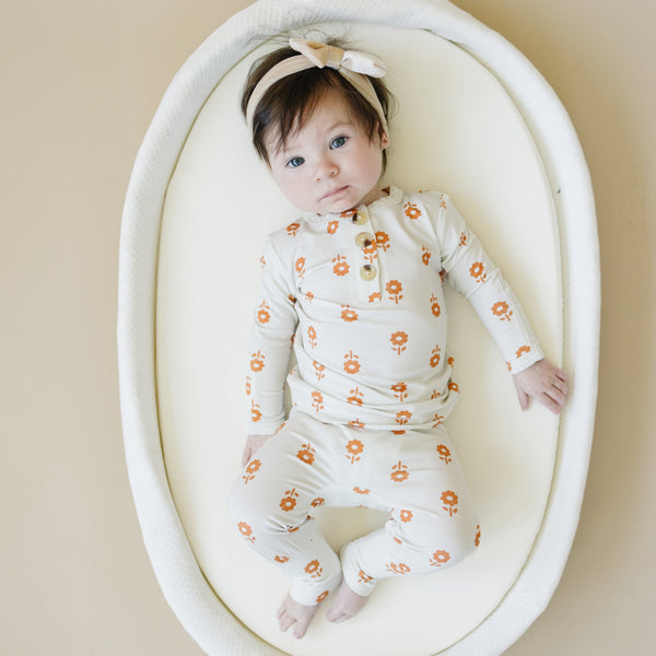 Pumpkin Posie 2pc Bamboo Pajamas for Kids - Sizes Newborn & Up!