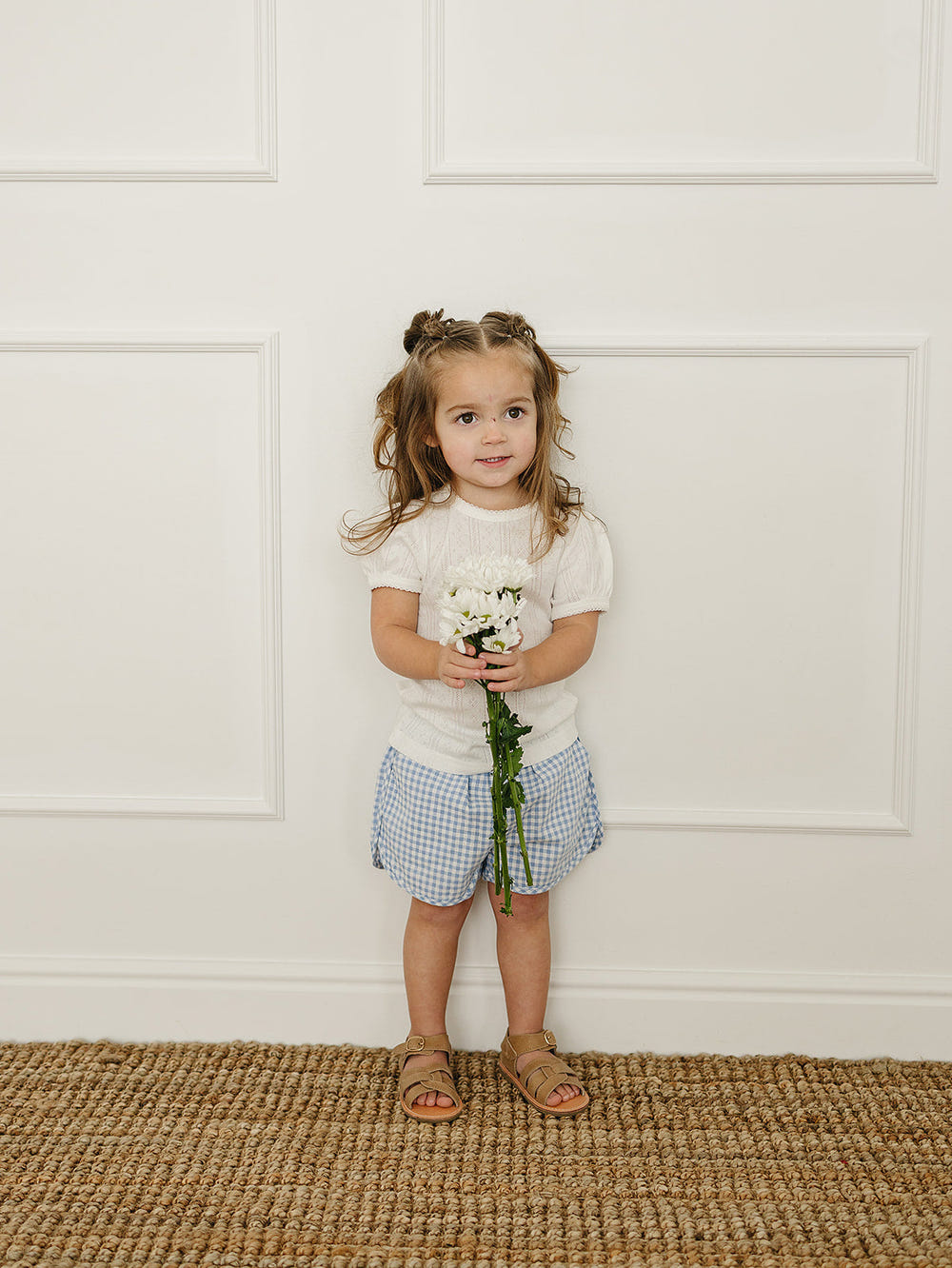 White Pointelle Tee