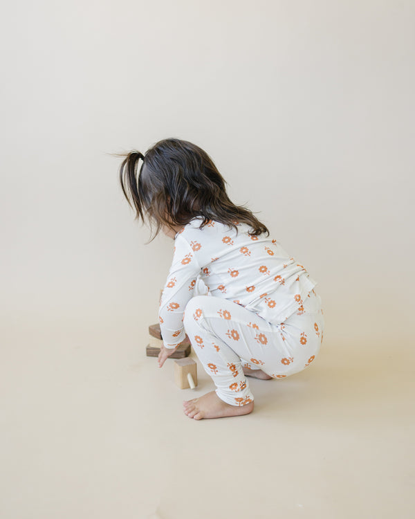Pumpkin Posie 2pc Bamboo Pajamas for Kids - Sizes Newborn & Up!