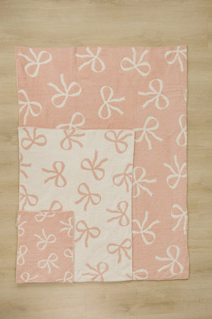 Pink Bow Plush Blanket