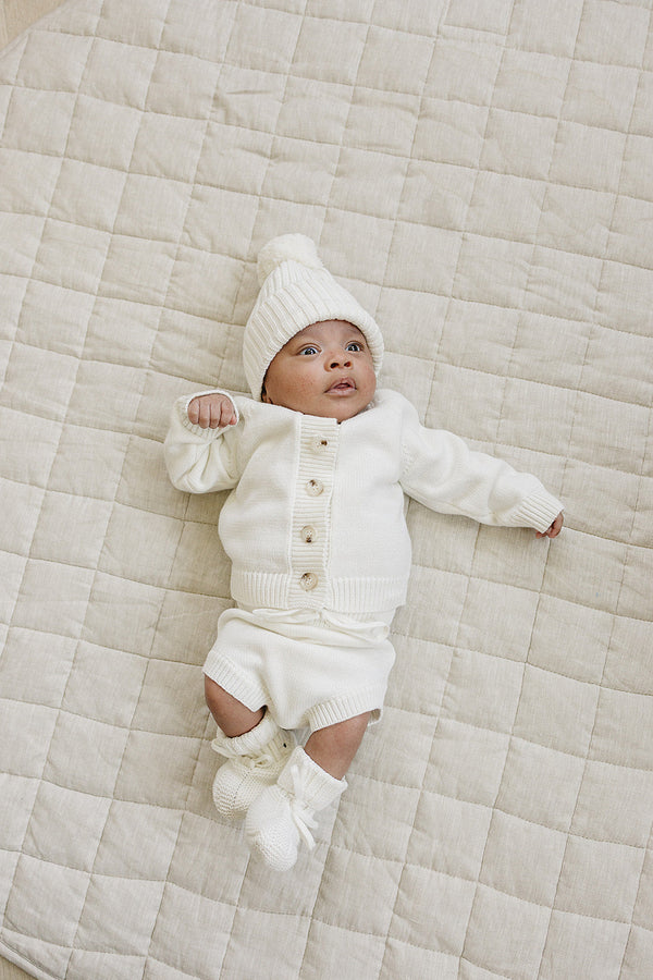 White Knit Booties