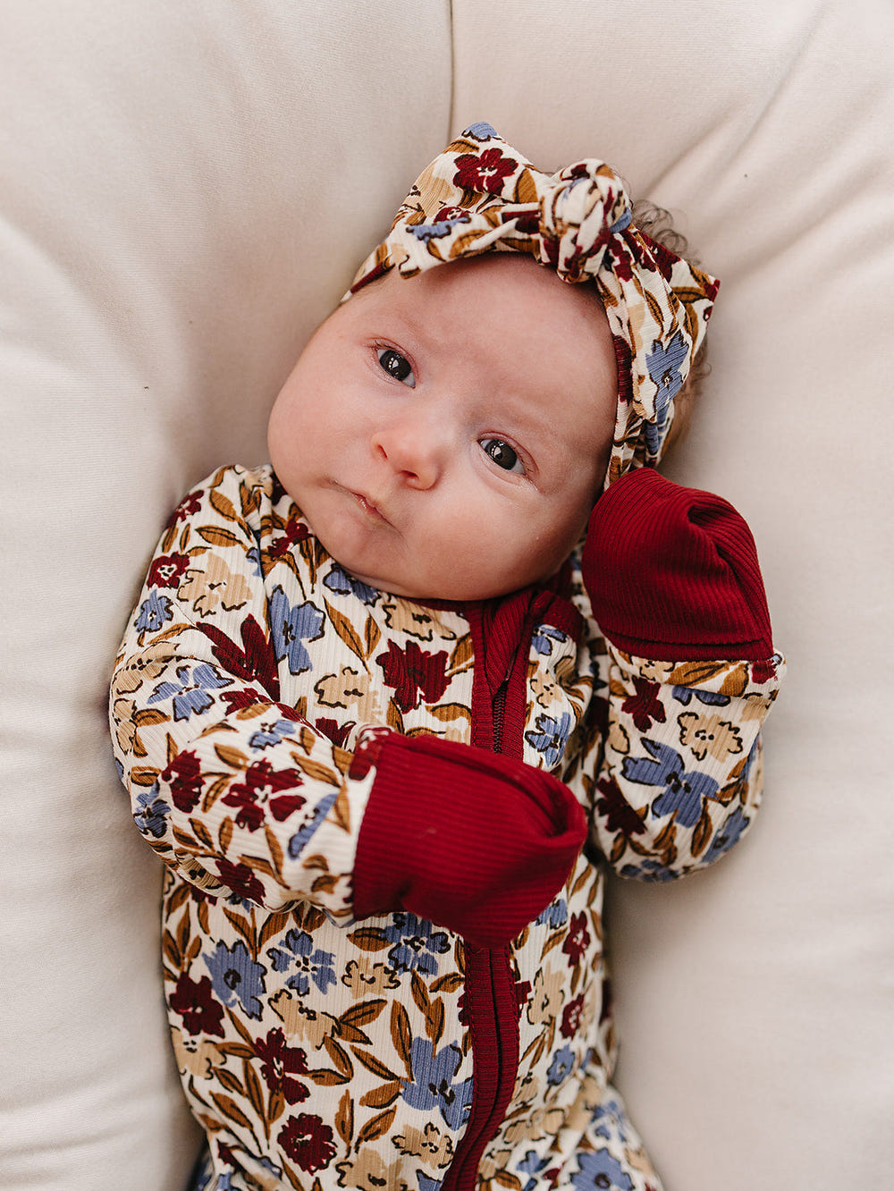 Desert Floral Ribbed Bamboo Head Wrap
