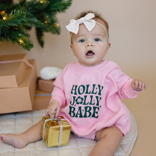 Holly Jolly Babe Christmas Sweatshirt Romper