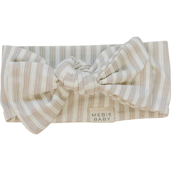 Taupe Stripe Ribbed Bamboo Head Wrap