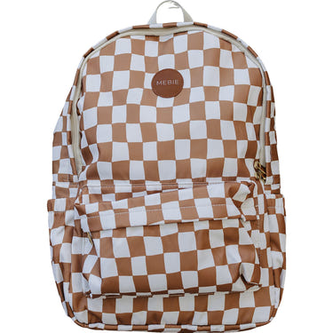 Rust wavy checkered large backpack for babies, perfect for stylish storage and on-the-go convenience.