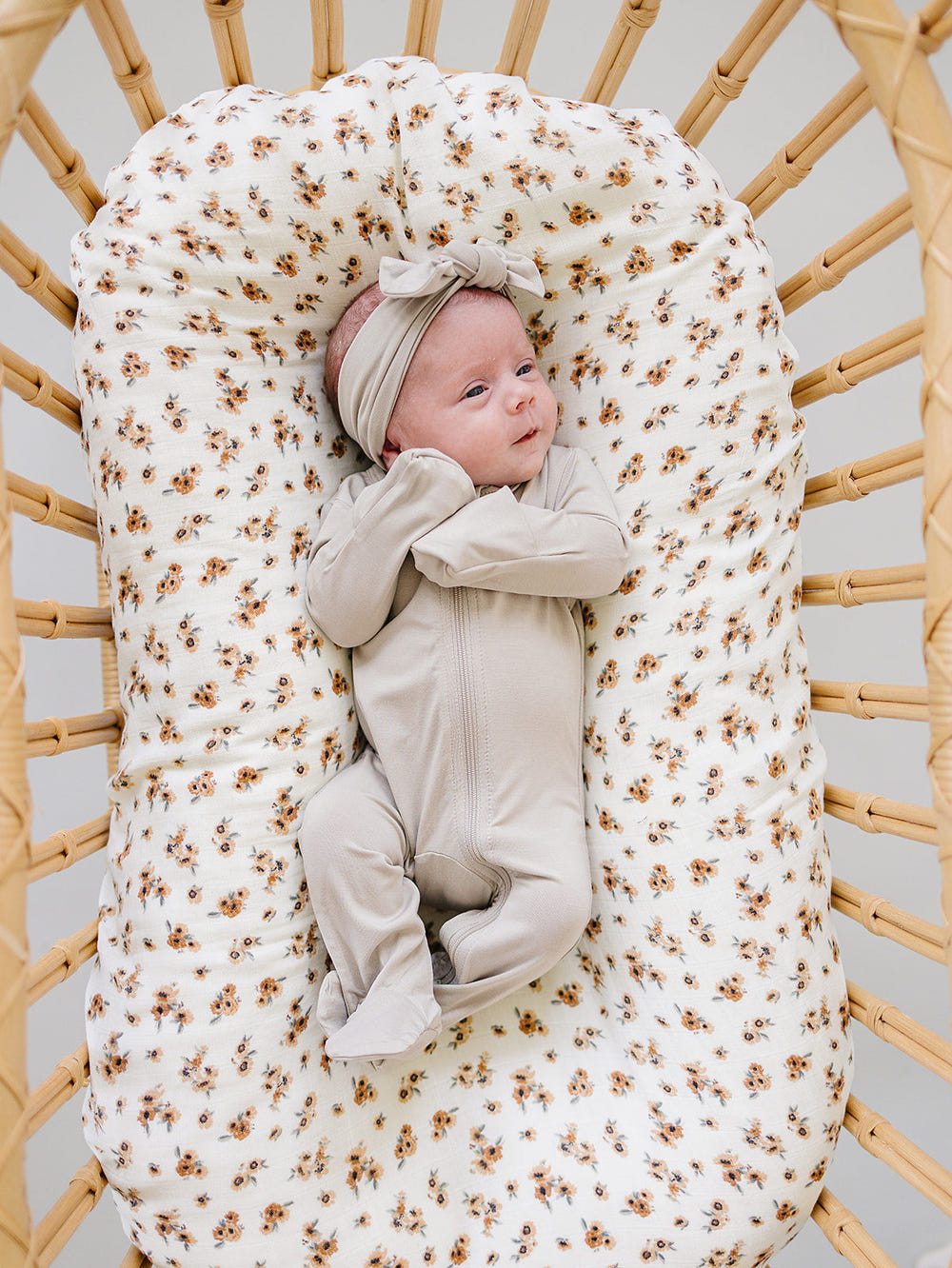 Oatmeal Bamboo Footed Zipper - MOOGCO Baby