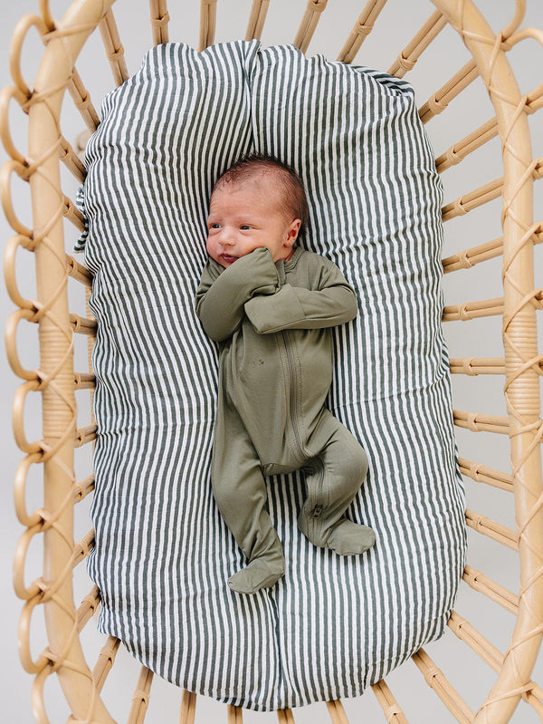 Olive Bamboo Footed Zipper