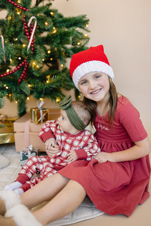 Red Plaid Christmas Tree Jogger Pants