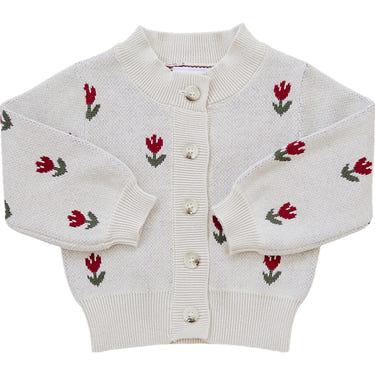 Tulip Button Down Cardigan for babies, cozy and stylish, perfect for playtime and everyday wear.