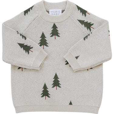 Pine Tree Knit Sweater for babies, cozy and stylish winter clothing for little ones.