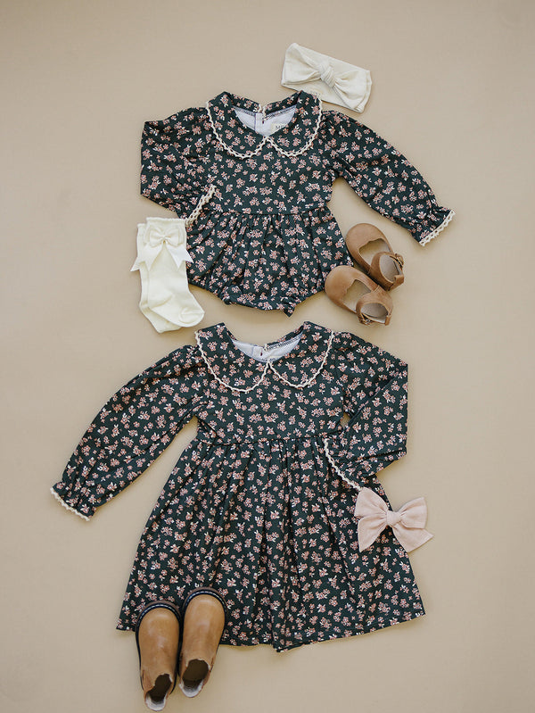 Olive Bloom Bubble Romper