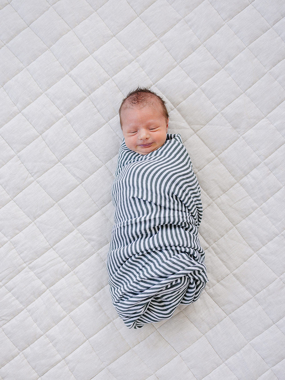 Green Stripes Muslin Swaddle Blanket for babies, soft and breathable, perfect for swaddling and comfort.