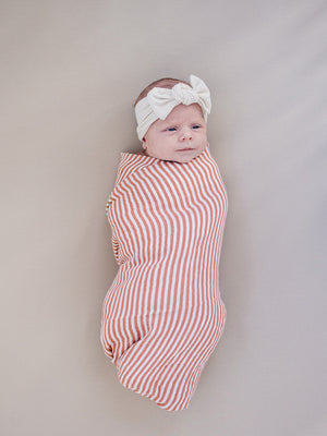 Pink Stripes Muslin Swaddle Blanket