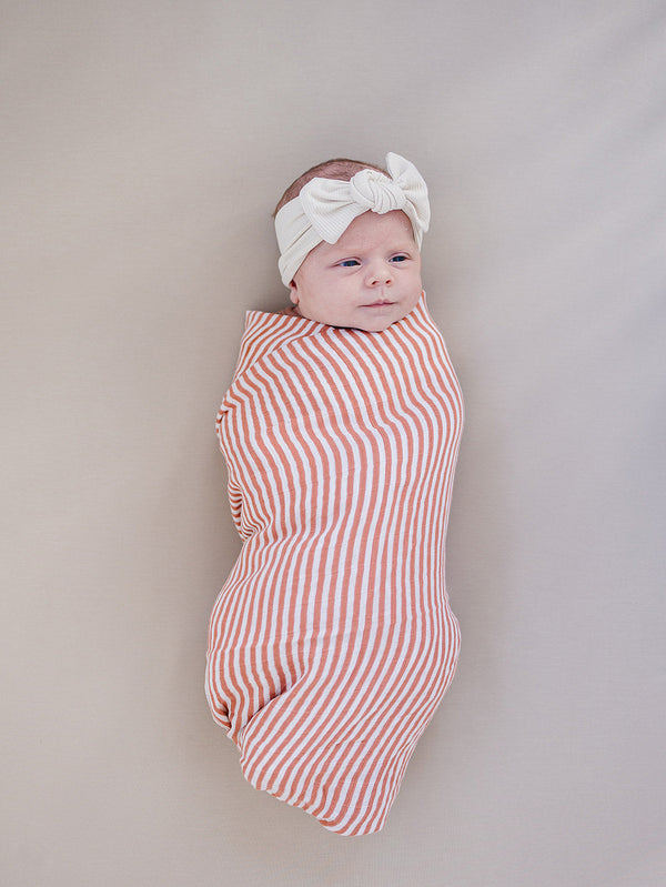 Pink Stripes Muslin Swaddle Blanket